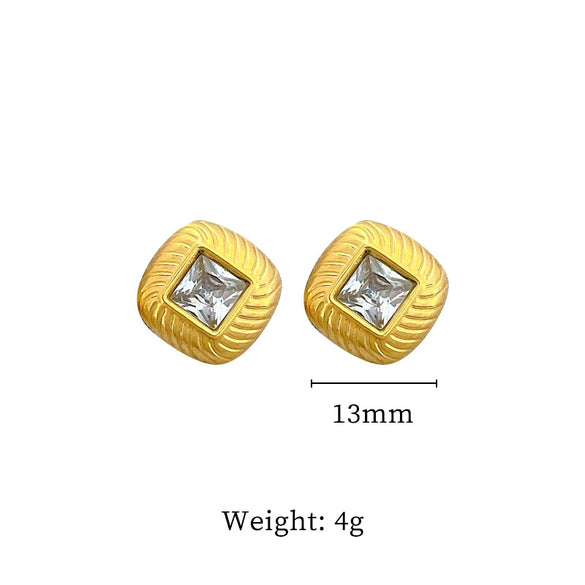 Wholesale Geometric Titanium Steel Electroplated Minimalistic Earrings For Men And Women