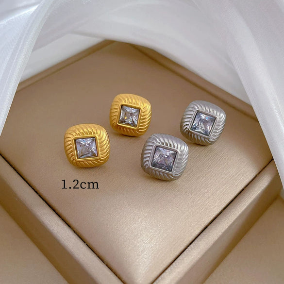 Wholesale Geometric Titanium Steel Electroplated Minimalistic Earrings For Men And Women