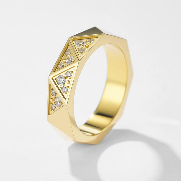 Wholesale Geometric Titanium Steel Electroplated Ring For Women And Unisex