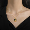 Wholesale Geometric Titanium Steel Electroplated Square Shell Necklace Unisex Fashion