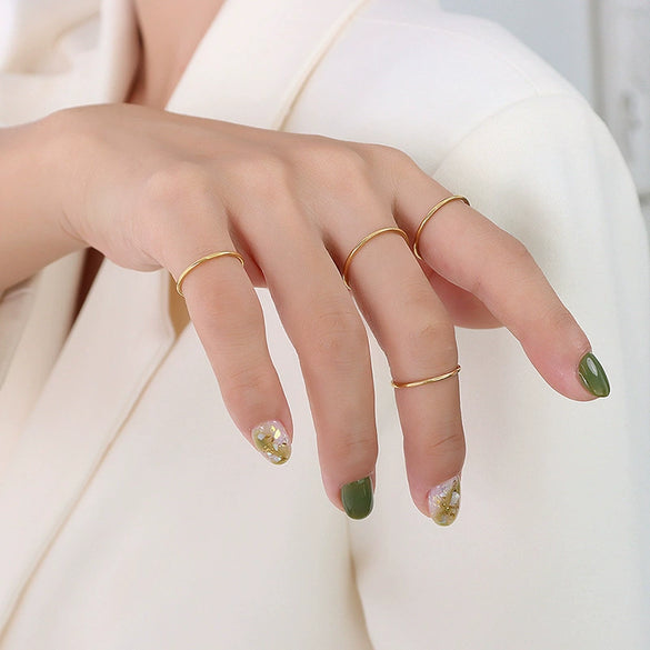 Wholesale Geometric Titanium Steel Electroplated Unisex Tail Ring Bracelet