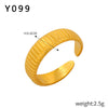 Wholesale Geometric 316L Stainless Steel Finger Ring With Electroplating And Hollow Multilayer Texture Stitching Design