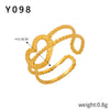 Wholesale Geometric 316L Stainless Steel Finger Ring With Electroplating And Hollow Multilayer Texture Stitching Design