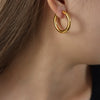 Wholesale Geometric Titanium Steel Gold Plated Jewelry Rings And Earrings For Unisex
