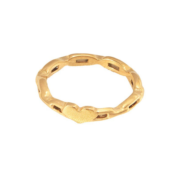 Wholesale Geometric Titanium Steel Gold Plated Ring For Female With Hollow Design
