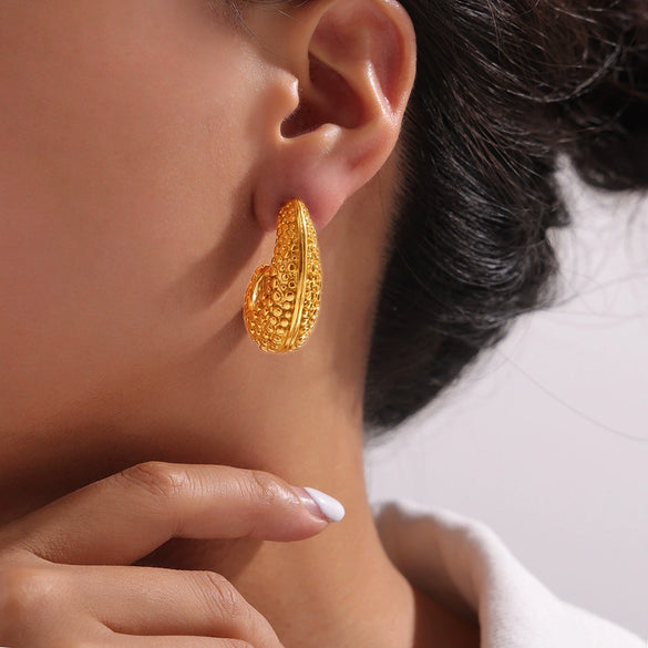 Wholesale Geometric Titanium Steel Goldplated Earrings For Women