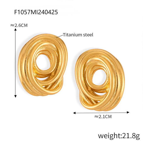 Wholesale Geometric Titanium Steel Goldplated Earrings For Women