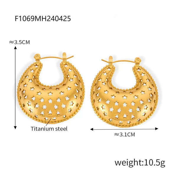 Wholesale Geometric Titanium Steel Goldplated Earrings For Women