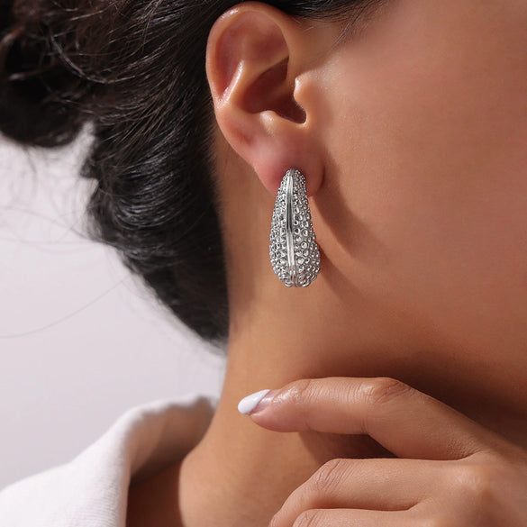 Wholesale Geometric Titanium Steel Goldplated Earrings For Women