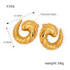Wholesale Geometric Titanium Steel Goldplated Earrings With Line Twist Swing Design For Unisex