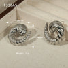 Wholesale Geometric Titanium Steel Goldplated Earrings With Line Twist Swing Design For Unisex