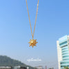 Wholesale Geometric Titanium Steel Goldplated Sun Pendant Necklace For Unisex