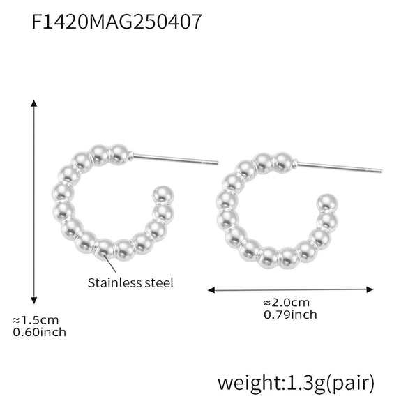 Wholesale Geometric Titanium Steel Goldplated Twist Threaded Ring Combination Earrings Unisex