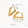 Wholesale Geometric Titanium Steel 18K Gold Plated Women's Earrings With Colored And White Diamonds