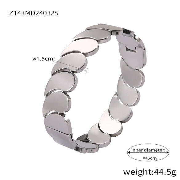 Wholesale Geometric 316L Stainless Steel Multi Layer Bright Bracelet With Water Drop Stitching And Electroplating Design