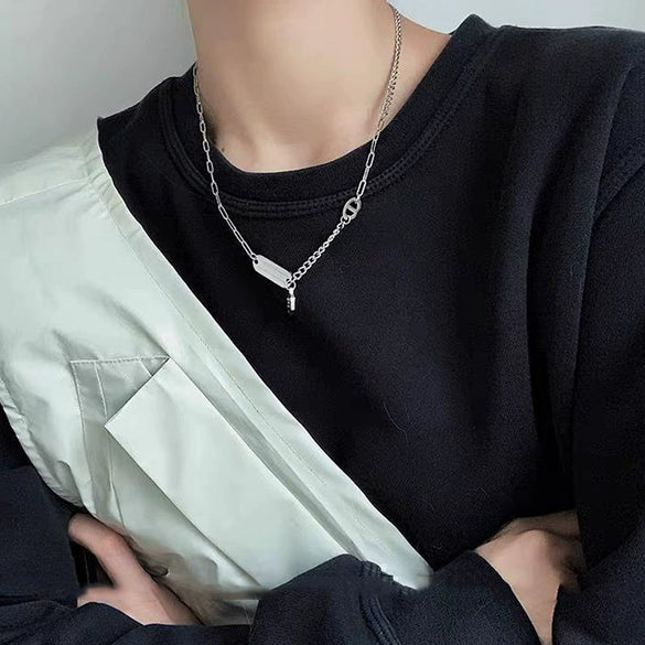 Wholesale Geometric Titanium Steel Necklace For Women Hip Hop Style Sweater Chain