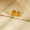 Wholesale Geometric Titanium Steel Polished Open Ring Plated With 18K Gold For Women