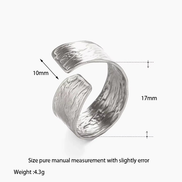 Wholesale Geometric Titanium Steel Polished Open Ring Plated With 18K Gold For Women