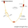 Wholesale Geometric Translucent Glass Clavicle Necklace 316L Stainless Steel Double Layer Stacked Electroplated Jewelry Accessories For Women
