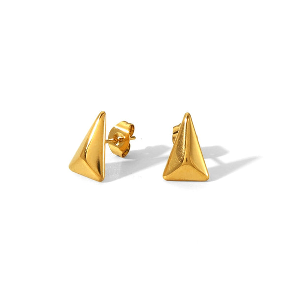 Wholesale Geometric Triangle Tapered Titanium Steel Electroplated Earrings Simple And Fashionable Unisex Design