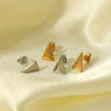 Wholesale Geometric Triangle Tapered Titanium Steel Electroplated Earrings Simple And Fashionable Unisex Design