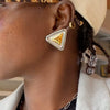 Wholesale Geometric Triangular Colorblocked 18K Goldplated Stainless Steel Earrings For Women