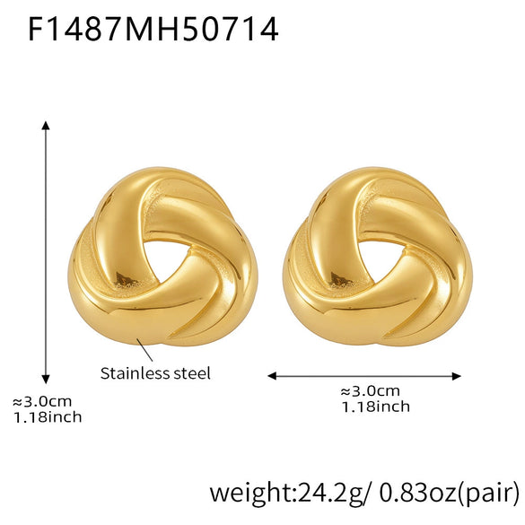 Wholesale Geometric Triangular Tassel Stained Glass 316L Stainless Steel 18K Gold Electroplated Women's Earrings