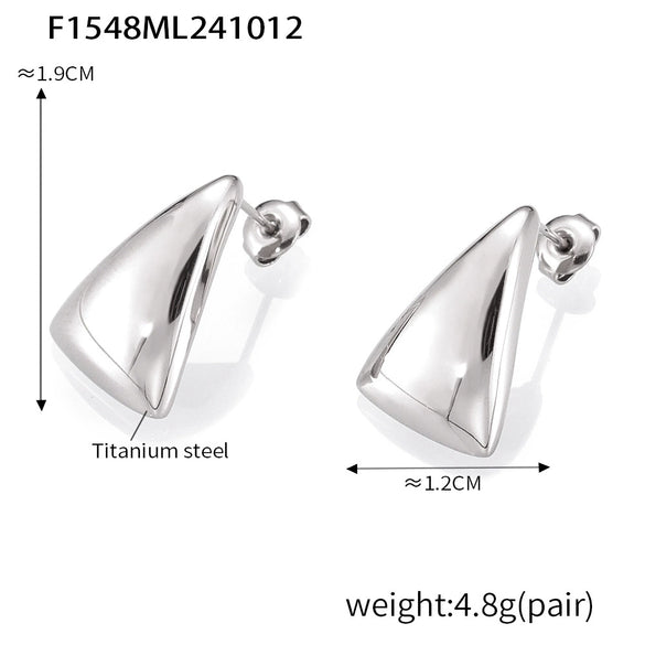 Wholesale Geometric Triangular Titanium Steel Earrings With Electroplating For Women
