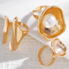 Wholesale Geometric Trumpet Flower Bowlshaped Zinc Alloy Electroplated Baroque Open Ring For Women