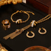 Wholesale Geometric Twist Chain Jewelry 316L Stainless Steel Gold Plated With Diamond Design Sense