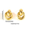 Wholesale Geometric Twist Twist Stud Earrings In Titanium Steel With Matte Texture Hollow Design Retro Elegant Style Electroplated For Women's Fashion