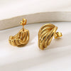 Wholesale Geometric Twisted Stainless Steel 18K Gold Plated Earrings For Women