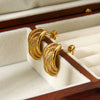 Wholesale Geometric Twisted Stainless Steel 18K Gold Plated Earrings For Women
