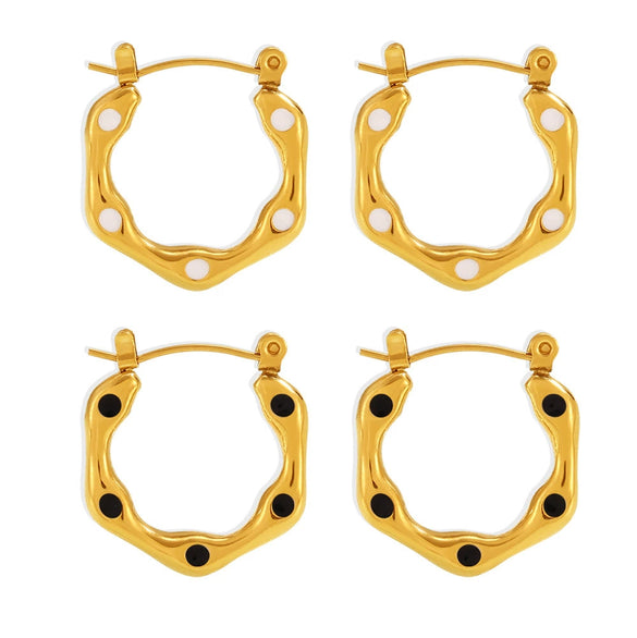 Wholesale Geometric U Shaped Oil Drop Titanium Steel Women's Earrings 18K Gold Plated Pvd