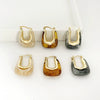 Wholesale Geometric U Shaped Zinc Alloy Color Jelly Ear Rings For Women With Electroplating Treatment Light Luxury Niche Design