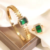 Wholesale Geometric Unique Style Stainless Steel Zircon 18K Gold Plated Bracelet