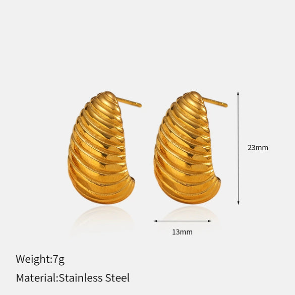 Wholesale Geometric Ushaped Electroplated Titanium Steel Stud Earrings For Women