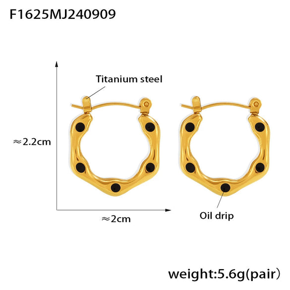 Wholesale Geometric Ushaped Oil Drop Titanium Steel And Stainless Steel Electroplated Earrings For Women