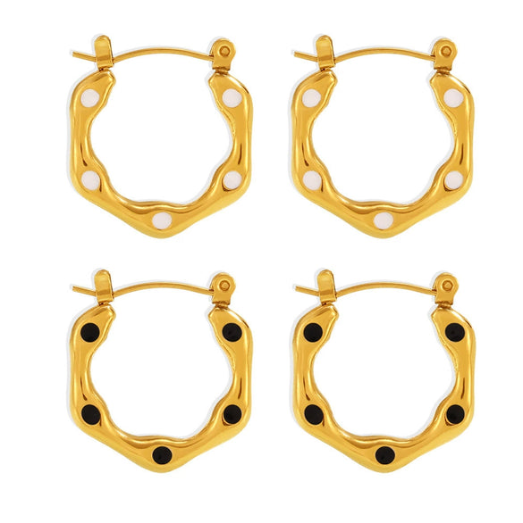 Wholesale Geometric Ushaped Oil Drop Titanium Steel And Stainless Steel Electroplated Earrings For Women
