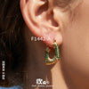 Wholesale Geometric Ushaped Stainless Steel Zircon Inlaid Electroplated Earrings For Women