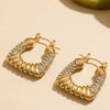 Wholesale Geometric Ushaped Stainless Steel Zircon Inlaid Electroplated Earrings For Women