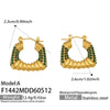 Wholesale Geometric Ushaped Stainless Steel Zircon Inlaid Electroplated Earrings For Women
