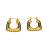 Wholesale Geometric Ushaped Stainless Steel Zircon Inlaid Electroplated Earrings For Women