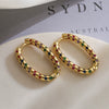 Wholesale Geometric Vintage Copper Plated Real Gold Zircon Earrings For Women