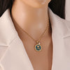 Wholesale Geometric Vintage Plants And Flowers Oil Drop Rose Pendant Necklace Made Of Titanium Steel