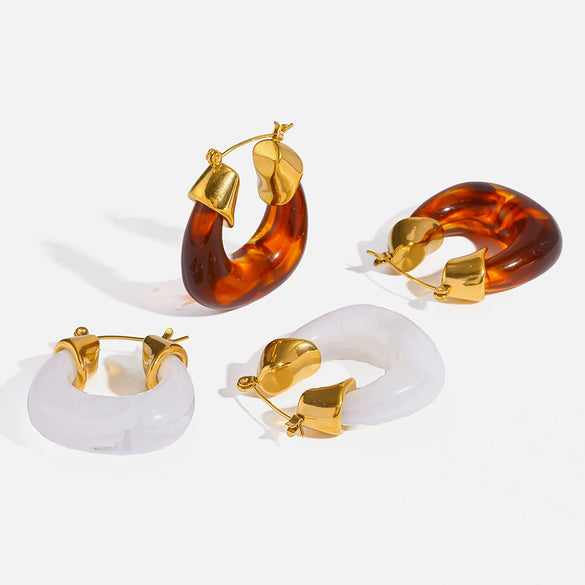 Wholesale Geometric Vintage Style Stainless Steel 18K Gold Plated Earrings For Women