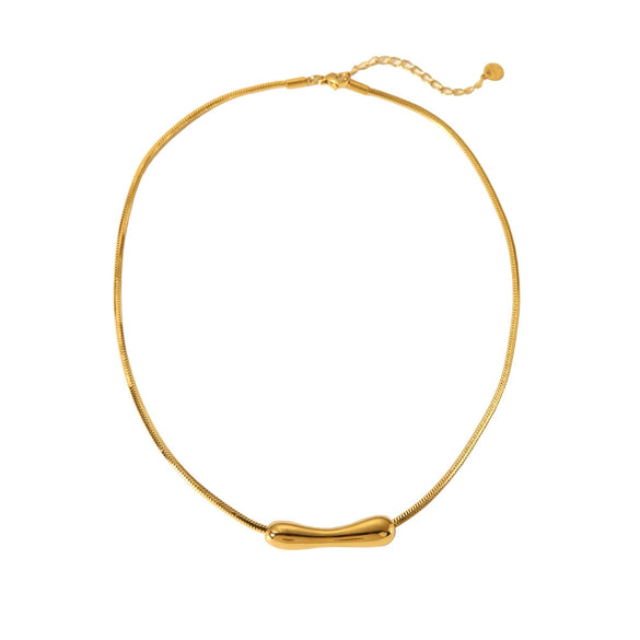 Wholesale Geometric Water Drop Pullout Stainless Steel And Titanium Steel Necklace 18K Gold Electroplated Jewelry For Women
