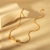 Wholesale Geometric Water Drop Pullout Stainless Steel And Titanium Steel Necklace 18K Gold Electroplated Jewelry For Women