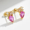 Wholesale Geometric Water Drop Zircon Sterling Silver Earrings For Women With Diamond Treatment