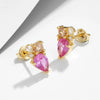 Wholesale Geometric Water Drop Zircon Sterling Silver Earrings For Women With Diamond Treatment